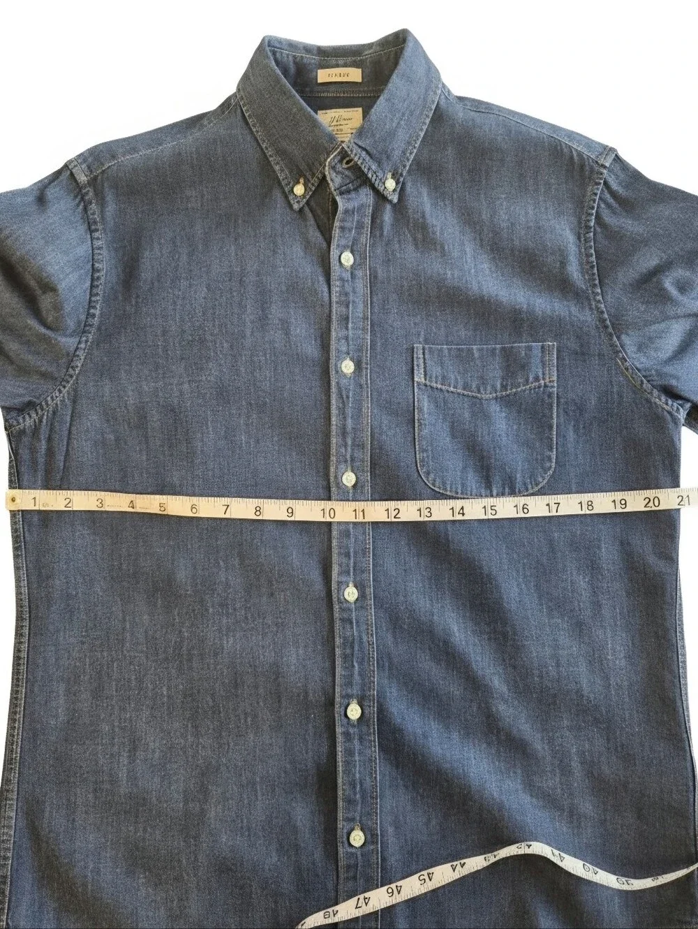J. Crew Classic Men's Indigo Blue Denim Button-Down Shirt Medium